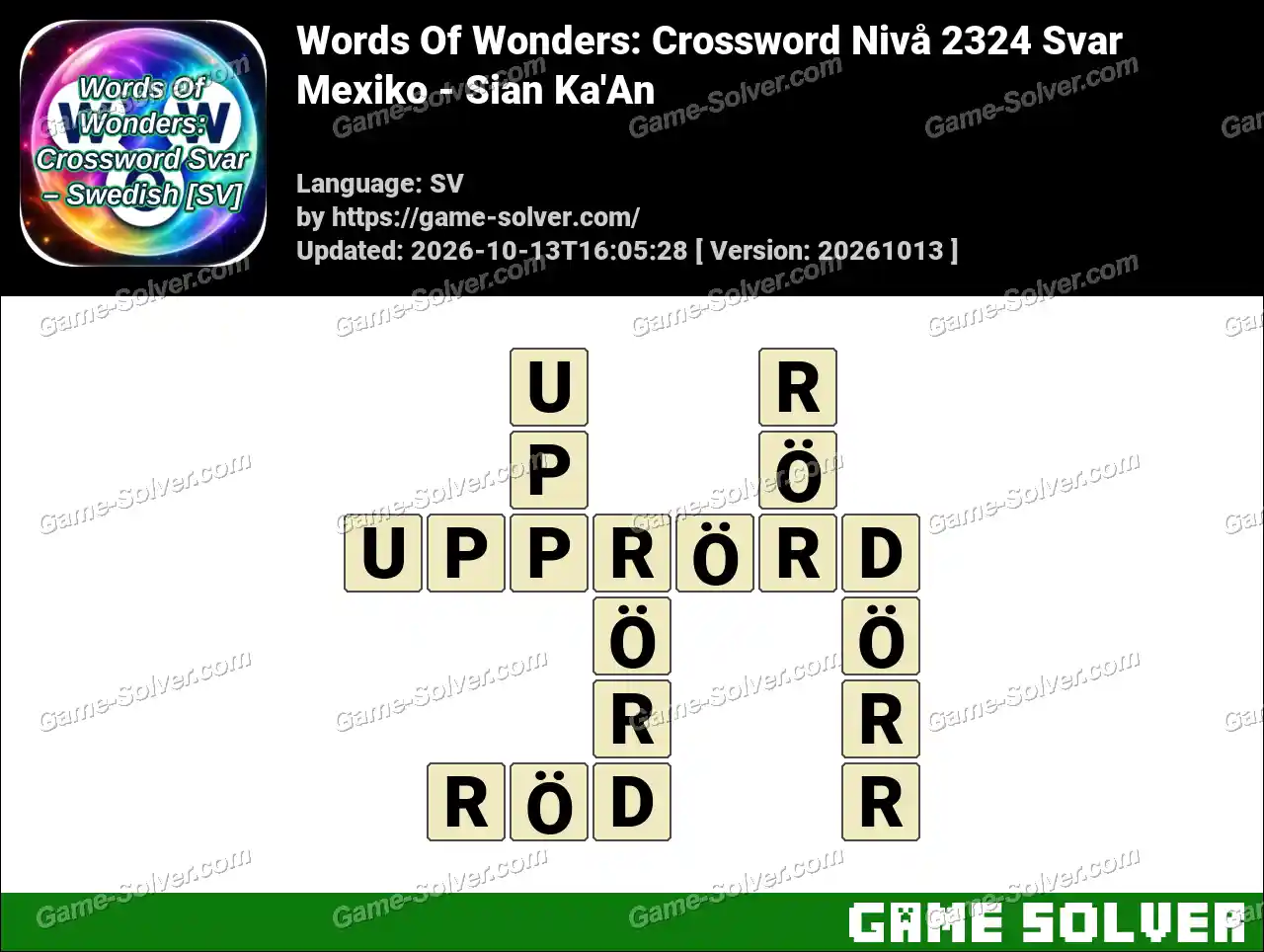 Words Of Wonders: Crossword Nivå 2324 Svar – Mexiko – Sian Ka’An